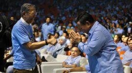 Calon presiden nomor urut 2, Prabowo Subianto menghadiri acara Konsolidasi Posko Pemilih Prabowo-Gibran (Kopi Pagi) yang digelar di Sentul International Convention Center (SICC). (Dok. Tim Media Prabowo-Gibran)