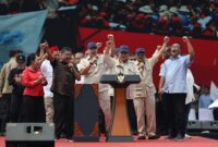 Presiden Prabowo Subianto dalam peringatan Hari Buruh Internasional atau May Day 2025 yang digelar di Lapangan Monas, Jakarta Pusat. (Dok. TIm Media Prabowo)

